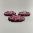 Ruby Gemstone Carving : 146.40cts Natural Untreated Red Ruby Hand Carved Round Flower Shape 30mm - 34mm 3pcs Set