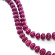 Ruby Gemstone Melon Beads Necklace : 549.20cts 925 Sterling Silver Natural Ruby Hand Carved Rondelle Melon Beads 9mm-15mm 21"