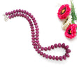 Ruby Gemstone Melon Beads Necklace : 564.80cts 925 Sterling Silver Natural Ruby Hand Carved Rondelle Melon Beads 9mm-14mm 20"