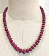 Ruby Gemstone Melon Beads Necklace : 519.80cts 925 Sterling Silver Natural Ruby Hand Carved Rondelle Melon Beads 8mm-13mm 20