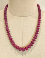 Ruby Gemstone Melon Beads Necklace : 587.30cts 925 Sterling Silver Natural Ruby Hand Carved Rondelle Melon Beads 8mm-14mm 21