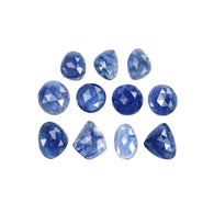 Burmese Sapphire Gemstone Rose Cut : 16.65cts Natural Untreated Unheated Blue Sapphire Round Uneven 8.5*5.5mm - 9*7mm 11pcs Lot