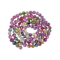 MULTI SAPPHIRE Gemstone Step Cut Loose Beads: 99.15cts Natural Untreated Multi Color Sapphire Round Faceted Briolette Beads 5mm - 6mm 20.5