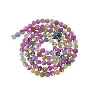 MULTI SAPPHIRE Gemstone Step Cut Loose Beads: 102.45cts Natural Untreated Multi Color Sapphire Round Faceted Briolette Beads 5mm - 6mm 22