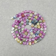 MULTI SAPPHIRE Gemstone Step Cut Loose Beads: 102.45cts Natural Untreated Multi Color Sapphire Round Faceted Briolette Beads 5mm - 6mm 22
