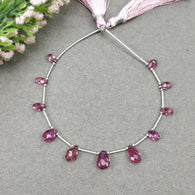 PINK TOURMALINE Gemstone Checker Cut Loose Beads: 12.75cts Natural Untreated Pink Tourmaline Tear Drops 7*4.5mm - 11*7mm