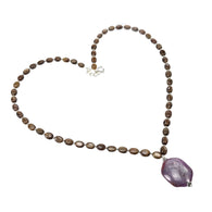 Star Ruby & Chocolate Sapphire Gemstone NECKLACE: 114.80cts Natural Oval Shape Plain Sapphire With 925 Sterling Silver 6*5mm - 24*20mm 20