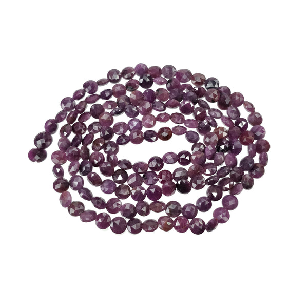 RUBY Gemstone Rose Cut Loose Beads : 187.75cts Natural Untreated Unheated Ruby Round Shape Faceted Beads 6mm - 7mm 35.25"