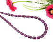 RUBY Gemstone Plain NECKLACE : 181.40cts Natural Untreated Round Cylinder Shape Ruby With 925 Sterling Silver 8mm - 10mm 18.5"