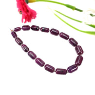 RUBY Gemstone Plain Loose Beads : 77.85cts Natural Untreated Unheated Ruby Round Cylinder Shape Beads 7mm - 11mm 7