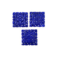लैपिस लाजुली रत्न नक्काशी: 79.40cts प्राकृतिक अनुपचारित नीला लैपिस हाथ नक्काशीदार चौकोर आकार 23mm
