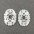 MOTHER OF PEARL Gemstone Carving : 41.60cts Natural Untreated White Mop Hand Carved Oval Shape 32*27mm Pair