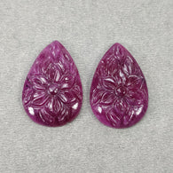 Ruby Gemstone Carving : 57.85cts Natural Untreated Red Ruby Hand Pear Shape 29*19mm