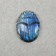 LABRADORITE Gemstone Carving : 44.00cts Natural Untreated Unheated Labradorite Hand Carved Scarabs 35*26mm