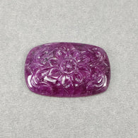 Ruby Gemstone Carving : 107.45cts Natural Untreated Red Ruby Hand Cushion Shape 43*29mm