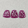Ruby Gemstone Carving : 62.85cts Natural Untreated Red Ruby Hand Uneven Shape 21*18mm - 22*20mm 3pcs