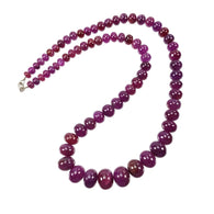 RUBY Gemstone Plain NECKLACE : 495.25cts Natural Untreated Round Shape Ruby With 925 Sterling Silver 6mm - 14mm 20.5
