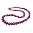 RUBY Gemstone Plain NECKLACE : 495.25cts Natural Untreated Round Shape Ruby With 925 Sterling Silver 6mm - 14mm 20.5"