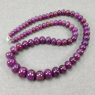 RUBY Gemstone Plain NECKLACE : 495.25cts Natural Untreated Round Shape Ruby With 925 Sterling Silver 6mm - 14mm 20.5