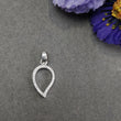 CUBIC ZIRCONIA With 925 Sterling Silver Pendant : 2.90gms(Approx) Fashion Small Thick Leaf Pendant 1.24" Gift For Her