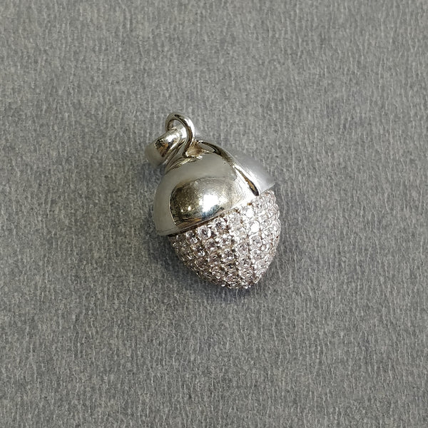 CUBIC ZIRCONIA With 925 Sterling Silver Pendant : 5.00gms(Approx) Fashion Medium Bullet Pendant 1" Gift For Her