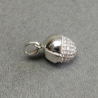 CUBIC ZIRCONIA With 925 Sterling Silver Pendant : 5.00gms(Approx) Fashion Medium Bullet Pendant 1