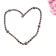 Chocolate Sapphire & Star Ruby Gemstone Necklace : 111.25cts Natural Untreated Oval Shape With 925 Sterling Silver 6*5mm - 11*10mm 18.75