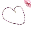 Raspberry Sapphire & Rainbow Moonstone Gemstone Fancy Cut NECKLACE: 93.30gms Natural Untreated Pencil 925 Sterling Silver 5mm - 12mm 18.25"