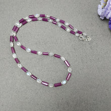Raspberry Sapphire & Rainbow Moonstone Gemstone Fancy Cut NECKLACE: 105.00gms Natural Untreated Pencil 925 Sterling Silver 4.5mm - 11mm 20"