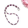 Raspberry Sapphire & Rainbow Moonstone Gemstone Fancy Cut NECKLACE: 105.75gm Natural Untreated Pencil 925 Sterling Silver 7*5mm - 11mm 19.5"