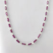 Raspberry Sapphire & Rainbow Moonstone Gemstone Fancy Cut NECKLACE: 95.35gms Natural Untreated Pencil 925 Sterling Silver 6mm - 10mm 19.25"