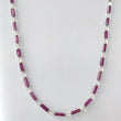Raspberry Sapphire & Rainbow Moonstone Gemstone Fancy Cut NECKLACE: 105.75gm Natural Untreated Pencil 925 Sterling Silver 7*5mm - 11mm 19.5"