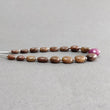 Chocolate Sapphire & Star Ruby Gemstone Cabochon Loose Beads : 44.40cts Natural Untreated Oval Shape Beads 6*5mm - 11.5*9.5mm 6.25"