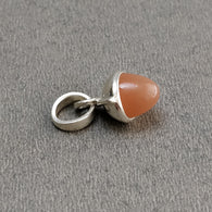 Brown Moonstone 925 Sterling Silver Pendant : 2.15gms(Approx) Fashion Mini Size Bullet Pendant With Normal Loop 0.80