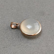 925 Sterling Silver PENDANT : 7.53gms Natural Gray ONYX Gemstone Round Rose Gold Plated Briolette Bezel Set Pendant With Plain Loop 1.30"