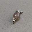 Gray Onyx Gemstone 925 Sterling Silver Pendant : 9.76gms Natural Onyx Olive Regular Pendant With Plain Loop & Leaf Connector 2"