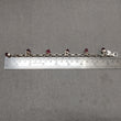 925 Sterling Silver Bracelet : 22.00gm Pink Rhinestone 6 Mini Bullets With Clasp Look Chain Bracelet 8.25"