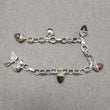 925 Sterling Silver Bracelet : 23.06gms. Natural Multi Color Moonstone 6 Mini Bullets Chain Bracelet With Clasp Look 8.25"