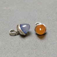 925 Sterling Silver Navy Blue & Orange Pendant : 4.00gms(Approx) Fashion Regular Size Bullet Pendant With Normal Loop 1