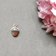 Brown Moonstone Gemstone 925 Sterling Silver Pendant : 4.00gms(Approx) Fashion Regular Size Bullet Pendant With Normal Loop 1