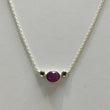 Ruby Gemstone & 925 Sterling Silver Necklace : Natural Untreated Ruby Checker Cut Silver And Gold Plated Chain Necklace Gift For Her