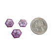 Raspberry Sheen Sapphire Gemstone TRAPICHE Normal Cut: 14.50ct Natural Untreated Sapphire 6Ray Trapiche Hexagon 12.5*11mm - 14.5*11.5mm 3pcs