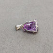 AMETHYST Gemstone 925 Sterling Silver Pendant : 3.96gms Natural Untreated Purple Amethyst Hand Carved Lord Shiva Prong Set Pendant 1"