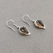Smoky Quartz Gemstone Earring : 4.20gms Natural Quartz With 925 Sterling Silver Drop Dangle Bezel Set Hook Earrings 1.5"