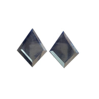 Silver Blue Sapphire Gemstone Normal Cut : 62.90cts Natural Untreated Sapphire Bi-Color Uneven Shape 34*25mm - 36*25mm 2pcs