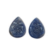 BLUE SAPPHIRE Gemstone Carving : 73.90cts Natural Untreated Sapphire Hand Carved Pear Shape 32*24mm Pair