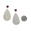 White Druzy & Red Ruby Gemstone Carving : 106.10cts Natural Untreated Rare Druzy Pear Triangle Shape 10mm - 50*28mm 4pcs