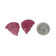 RUBELLITE TOURMALINE Gemstone Carving : 33.10cts Natural Untreated Watermelon Tourmaline Hand Carved BUTTERFLY 28*22mm Pair