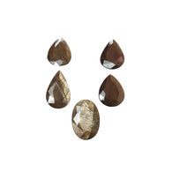 Golden Brown Chocolate Sheen Sapphire Gemstone Normal Cut : 43.10cts Natural Untreated Pear Oval Shape 17*13mm - 20*14mm 5pcs