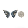 Blue & Chocolate Sapphire Gemstone Carving : 56.60cts Natural Untreated Bi-Color Sapphire Hand Carved BUTTERFLY 36*18mm Pair